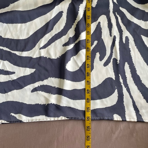 H&M Asymmetrical White and Blue Maxi Dress, Modern & Sophisticated Sz Small - Picture 5 of 15